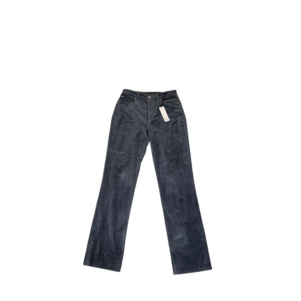 La Vie Rebecca Taylor Clemence Velvet Pants Shadow Gray High Rise Straight 28